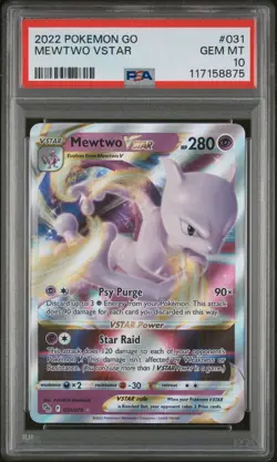 PSA 10 2022 POKEMON GO MEWTWO VSTAR 031 - Image 1