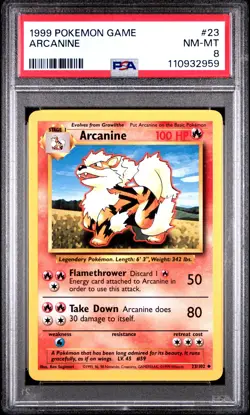 Arcanine 1999 Pokemon Game #23 PSA 8 NEW SLAB - Image 1