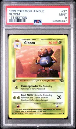 PSA 9 MINT 1999 POKEMON JUNGLE #37 GLOOM 1ST EDITION ENGLISH - Image 1