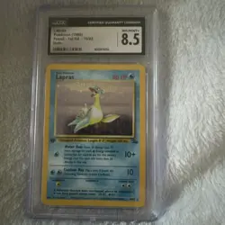 1999 Pokemon Fossil Lapras Holo 1st edition #10/62 CGC 8.5 NM/Mint+ - Image 1