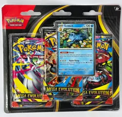 2025 Pokemon TCG Mega Evolution GOLDUCK 3X Three Booster Pack Blister NEW SEALED - Image 3