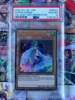 PSA 10 Yugioh Harpie Queen LART-EN021 Lost Art 2020 Ultra Rare (LOW POP) - Image 1