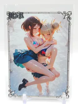 Goddess Story - Silver Metal Waifu Card - Ochaco & Toga - NUMBERED 100/100 - Image 1