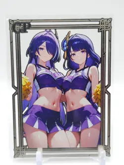 Goddess Story - Silver Metal Waifu Card - Acheron & Raiden - NUMBERED 042/100 - Image 1