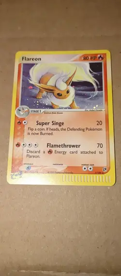 Pokemon Flareon EX Sandstorm Holo Card 5/100 - Image 1