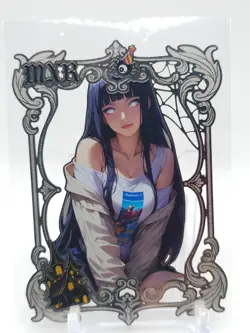 Goddess Story - Silver Metal Waifu Card - Hinata Uzumaki - NUMBERED 014/200 - Image 1