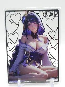 Goddess Story - Silver Metal Waifu Card - Raiden Shogun - NUMBERED 077/100 - Image 1