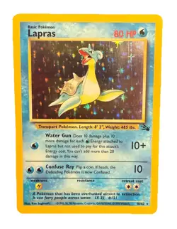 Pokemon TCG Holographic Lapras Card 10/62 Fossil Set 1999 - Image 1