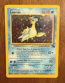 Pokemon TCG Holographic Lapras Card 10/62 Fossil Set 1999 - Image 3