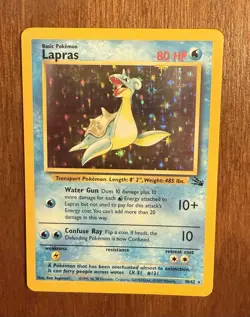 Pokemon TCG Holographic Lapras Card 10/62 Fossil Set 1999 - Image 4