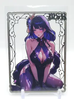 Goddess Story - Silver Metal Waifu Card - Raiden Shogun - NUMBERED 193/200 - Image 1