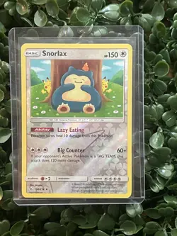Snorlax 158/214 SM Unbroken Bonds Reverse Holo Rare Pokemon Card - Image 1