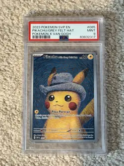 Pokemon SV Black Star Promo 085 Pikachu with Grey Felt Hat Van Gogh Mint PSA 9 - Image 1