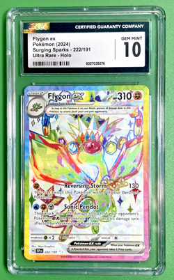 Flygon ex 222/191 - Pokemon Sv08: Surging Sparks Holo CGC 10 - Image 1