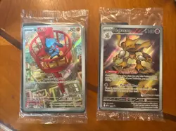 Alakazam 009 and Riolu 010 Black Star Promo Pokemon Center stamp - Image 1