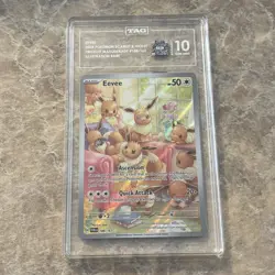Pokemon Eevee Twilight Masquerade Illustration Rare #188 TAG 10 Gem Mint - Image 1