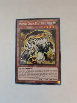 Yugioh Advanced Crystal Beast Topaz Tiger BLCR-EN013 Secret Rare 1st Ed NM - Image 1