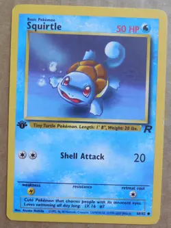 Squirtle 68/82 1st Edition Common Non-Holo Team Rocket Pokemon Card LP - Image 1