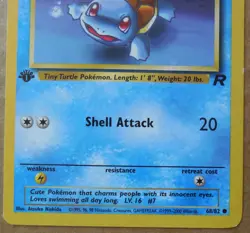 Squirtle 68/82 1st Edition Common Non-Holo Team Rocket Pokemon Card LP - Image 3
