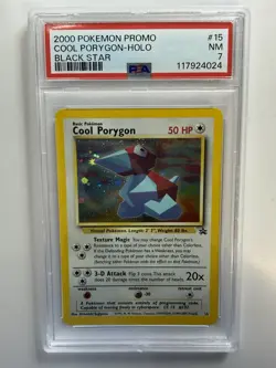 2000 POKEMON PROMO COOL PORYGON HOLO BLACK STAR #15 PSA 7 TRADING CARD GAME TCG - Image 1