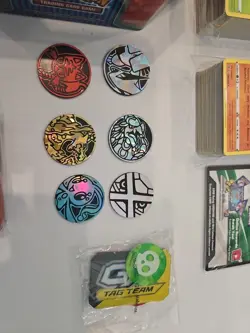 Lot Official Pokemon TCG Coins Cards, Binder, Code, Tin, Etc - Image 2