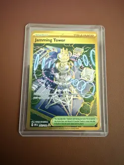 Jamming Tower Gold Pokemon Card Destined Rivals Set Hyper Rare 243/182 NM/M - Image 1