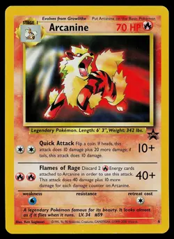 Pokemon Card - Arcanine WoTC Black Star Promo 6 Non Holo - Image 1