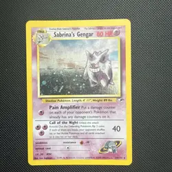 Pokemon TCG Sabrina's Gengar 14/132 Unlimited Holo Card Gym Heroes - Image 1