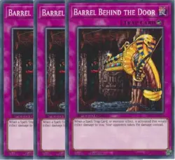 Yugioh - Barrel Behind the Door x 3 - 1st Edition NM - Plus Free Holo Card - Image 1