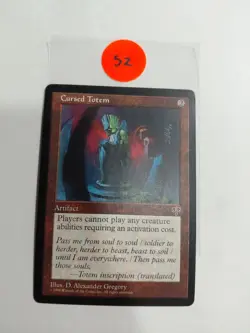 1996 Magic: The Gathering Mirage Cursed Totem Rare NM - Image 1