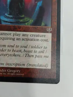 1996 Magic: The Gathering Mirage Cursed Totem Rare NM - Image 4