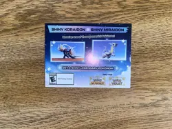 Pokemon Scarlet And Violet Serial Codes Shiny Koraidon or Miraidon *Unscratched* - Image 2