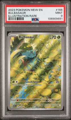 PSA 9 2023 POKEMON Scarlet Violet 151 English ILLUSTRATION RARE #166 BULBASAUR - Image 1