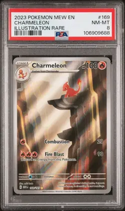 PSA 8 2023 POKEMON Scarlet Violet 151 English ILLUSTRATION RARE #169 Charmeleon - Image 1