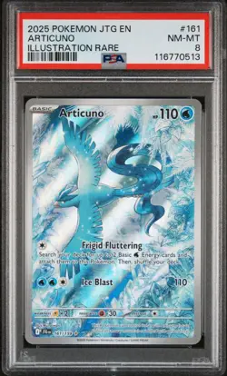 PSA 8 NM-MT 2025 POKEMON JOURNEY TOGETHER ILLUSTRATION RARE IR #161 ARTICUNO - Image 1