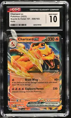 CHARIZARD EX 151 Holo Rare #006 CGC 10 Gem Mint Pokemon [Nostalgium] - Image 1