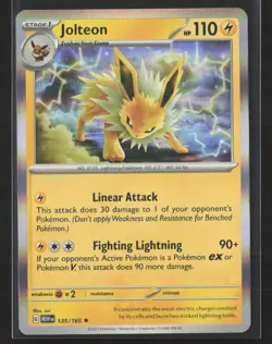 Jolteon #135/165 SV: Scarlet & Violet 151 Holo Rare Pokemon TCG NM/M - Image 1