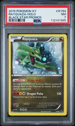 2015 POKEMON XY BLACK STAR PROMO RAYQUAZA #XY64 PSA 7 NM #112141395 - Image 1