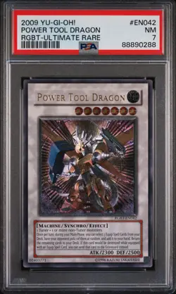2009 YUGIOH RGBT-EN042 POWER TOOL DRAGON ULTIMATE RARE PSA 7 NM #88890288 - Image 1