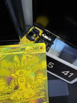 Mega Lucario EX 188/132 Hyper Rare Mega Evolutions NM Pack Fresh Gold Card - Image 3