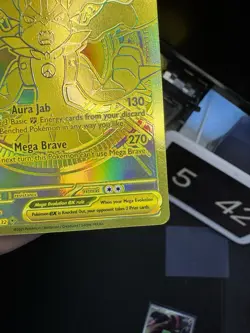 Mega Lucario EX 188/132 Hyper Rare Mega Evolutions NM Pack Fresh Gold Card - Image 5