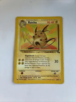 Pokemon TCG Raichu 29/62 1st Edition Fossil Regular Card - Image 1