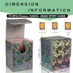 Dmoicols Sparkly Card Deck Box Holds 100+ Single Sleeved Sparkly Black Piece - Image 4