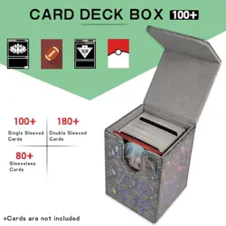 Dmoicols Sparkly Card Deck Box Holds 100+ Single Sleeved Sparkly Black Piece - Image 5