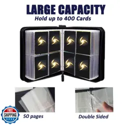 Card Binder Album 4 Pocket, 400 Pockets Trading Card Holder Binder with 50 Re - Image 3