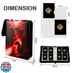 Card Binder Album 4 Pocket, 400 Pockets Trading Card Holder Binder with 50 Re - Image 5