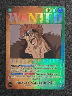 One Piece Card Game Eustass "Captain" Kid SP OP01-051 SR Wanted Poster Card NM - Image 1