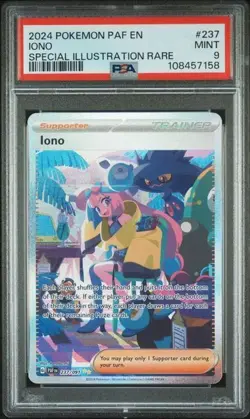 2024 Pokemon Paldean Fates Iono Special Illustration Rare Card 237/091 PSA 9 - Image 1