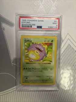 PSA 9 MINT Koffing Shadowless #51 1999 Base Set Pokemon Card - Image 1