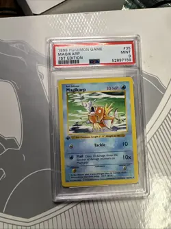 1st Edition Shadowless Magikarp Base Set 35/102 - #35 Pokemon Card - PSA 9 MINT - Image 1